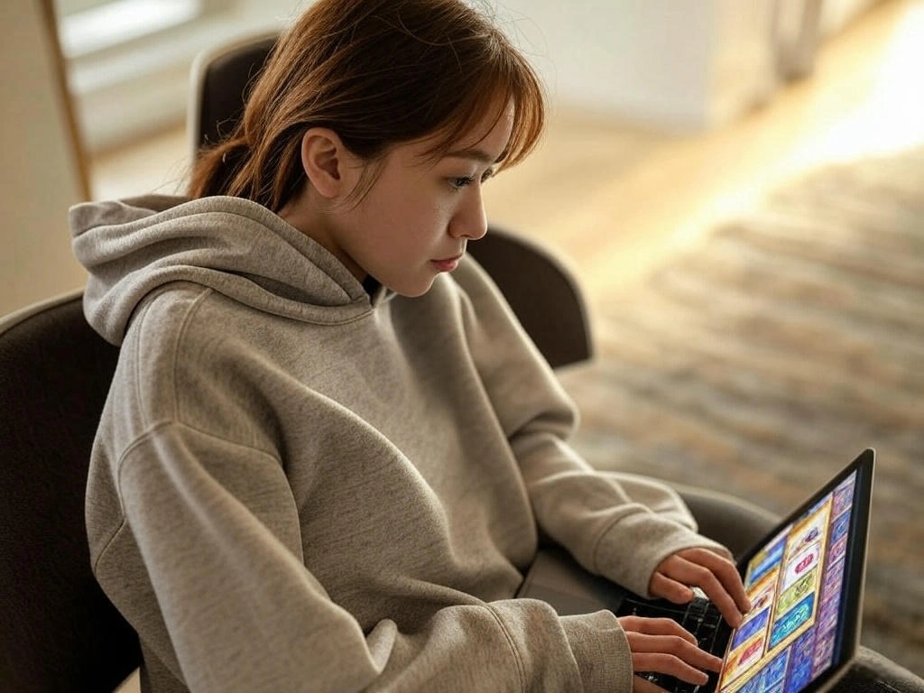 asian women play casino with laptop